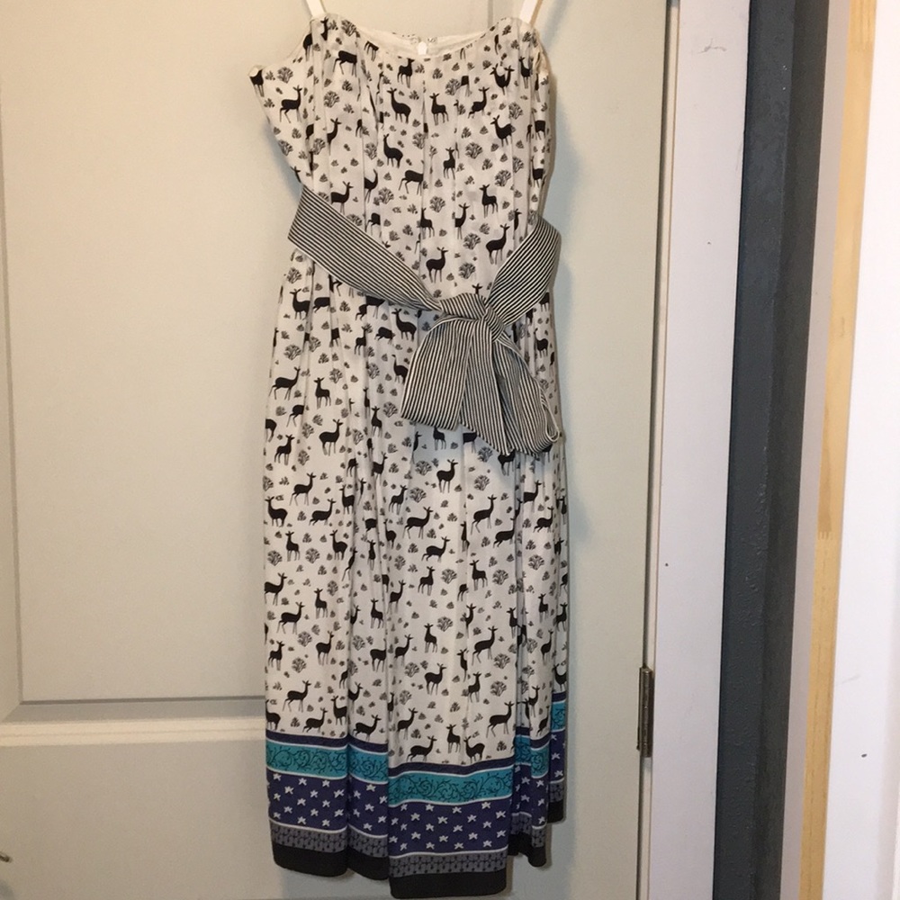 Anna Sui for Anthropologie strapless printed dress